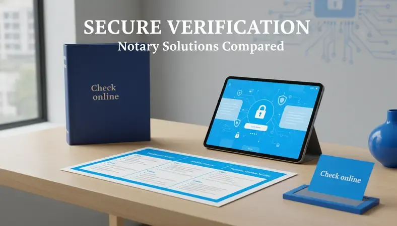 Comparison chart showing different notary location types with pros and cons