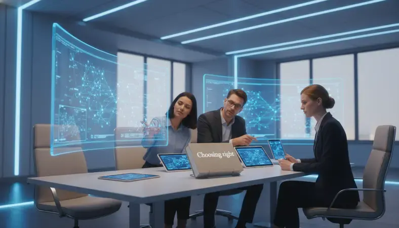 Professional team reviewing digital documents on multiple screens