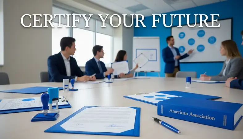 Notary certification classroom with students learning proper document handling techniques