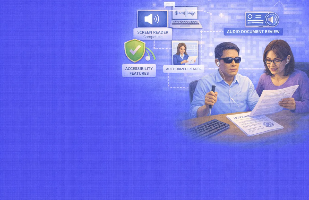 Visual Impairment Accommodations in Online Notarization: A Guide for Blind and Low-Vision Users