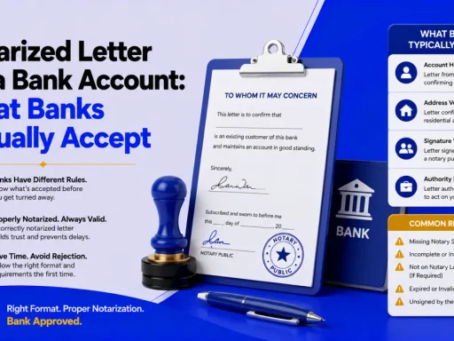 notarized letter for bank account