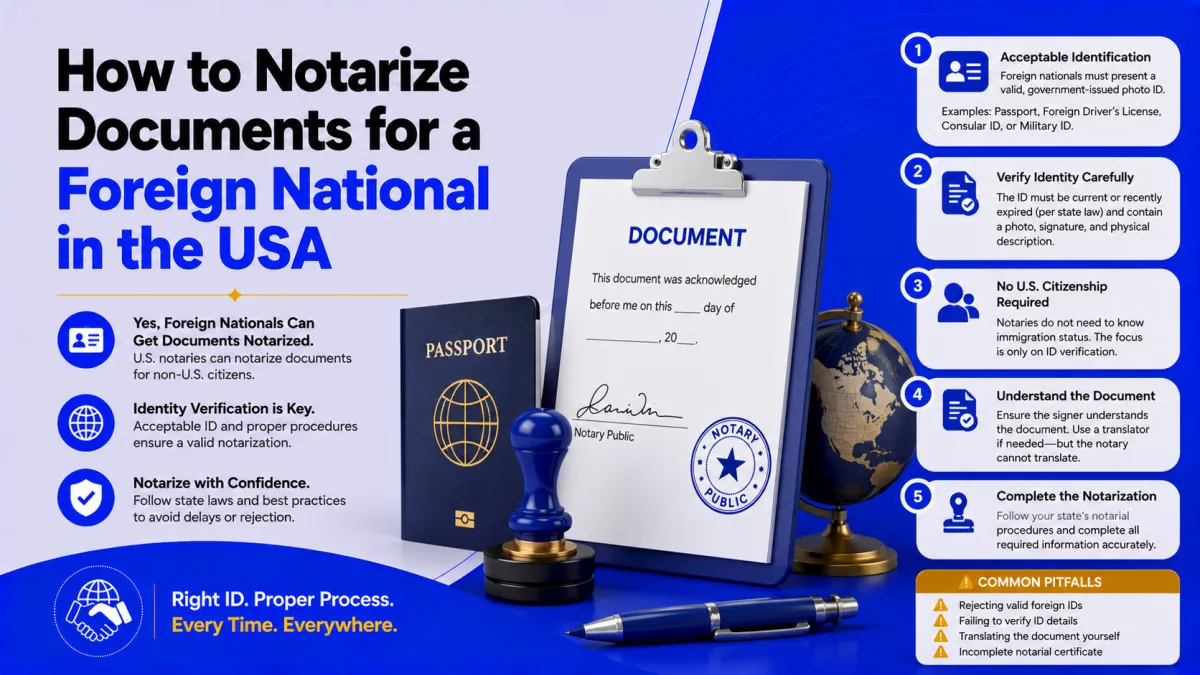 How to Notarize Documents for a Foreign National in the USA