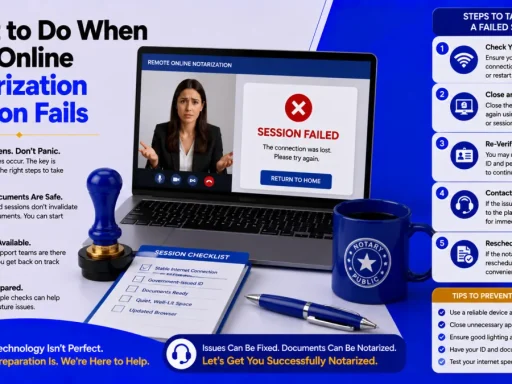 online notarization session fails